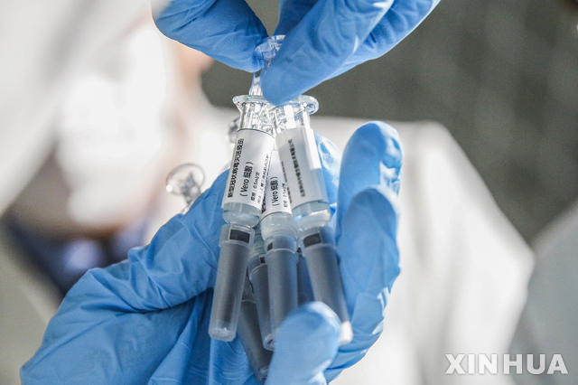 [베이징=신화/뉴시스] 3월16일(현지시간) 중국 베이징의 시노백 바이오텍에서 한 연구원이 신종 코로나바이러스 감염증(코로나19) 백신 샘플을 보여주고 있다. 2020.09.07. (출처: 뉴시스)