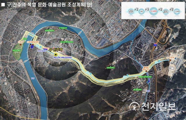 구 진주역 재생프로젝트 ‘복합문화예술공원’ 조성계획안. (제공: 진주시) ⓒ천지일보 2020.1.8