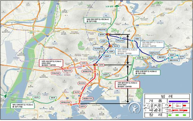 부산 BRT 사업 구간. (제공: 국토교통부) ⓒ천지일보 2021.1.18