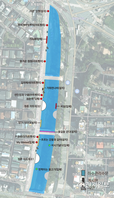 ‘청춘’ 작가팀 공공미술(문화뉴딜) 프로젝트 작품설치계획도. (제공: 진주시) ⓒ천지일보 2021.1.6