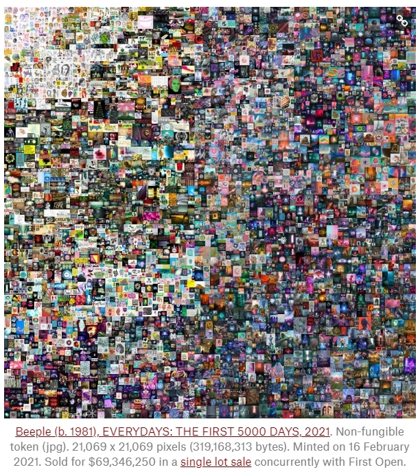 785억원에 팔린 비플의 작품 에브리데이즈: 첫 5000일 (출처: 크리스티 홈페이지 캡처)