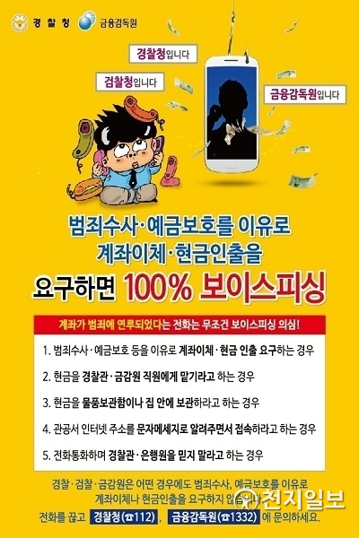 #전화사기 예방 자동문자 수신된 모습. (제공: 천안동남경찰서) ⓒ천지일보 2021.3.26