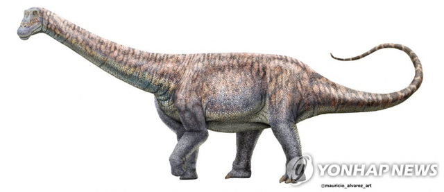 칠레 아타카마사막에서 화석이 발견된 초식공룡의 상상도. (출처: 칠레 자연사박물관, 연합뉴스)