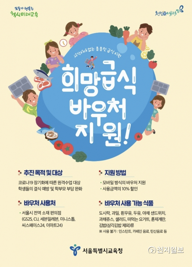 ‘희망급식 바우처 지원’ 사업. (제공: 서울시교육청) ⓒ천지일보 2021.5.9