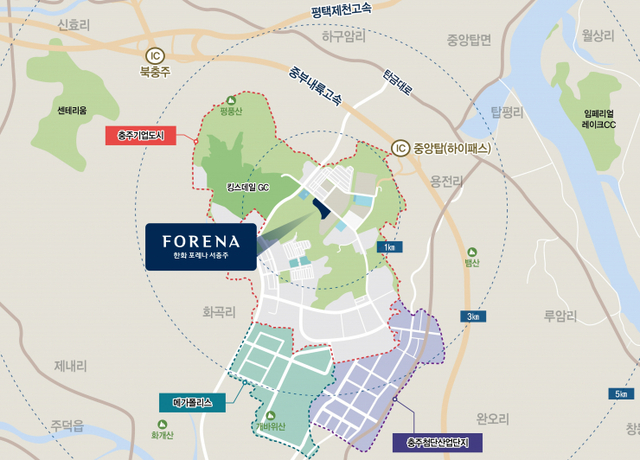 한화 포레나 서충주 위치. (제공: 한화건설)