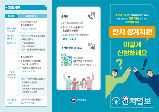 동작구 한시 생계지원 홍보 팸플릿. (제공: 동작구) ⓒ천지일보 2021.5.13