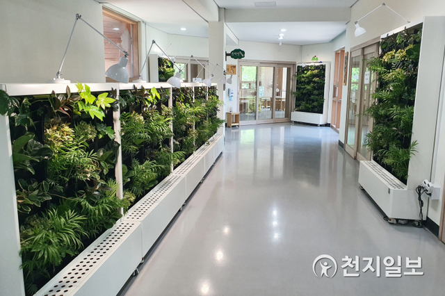 진주 월아산 우드랜드에 조성된 실내정원 ‘스마트 가든’ 모습. (제공: 진주시) ⓒ천지일보 2021.5.14