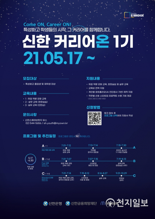 신한은행은 특성화고등학교 학생들과 스타트업을 연결해주는 ‘신한 커리어온’ 1기를 모집한다. (제공: 신한은행) ⓒ천지일보 2021.5.18