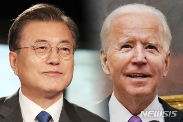 문재인 대통령(왼쪽)과 조 바이든 미국 대통령. (출처: 뉴시스)