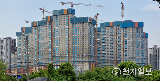[천지일보 천안=박주환 기자] 아파트 공사현장. ⓒ천지일보 2021.6.3