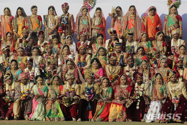 인도 합동결혼식. (출처: 뉴시스)