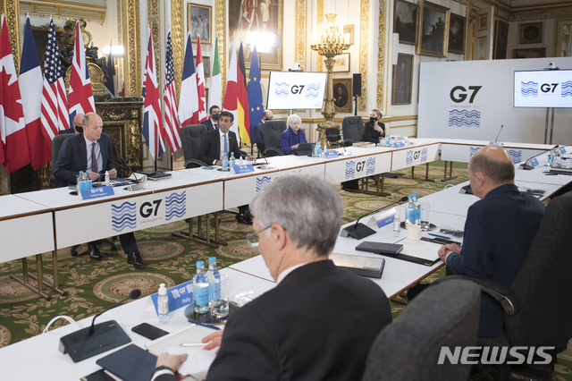 4일(현지시간) 영국 런던에서 G7 재무장관 회의가 열리고 있다. 2021.6.4. (출처: 뉴시스)