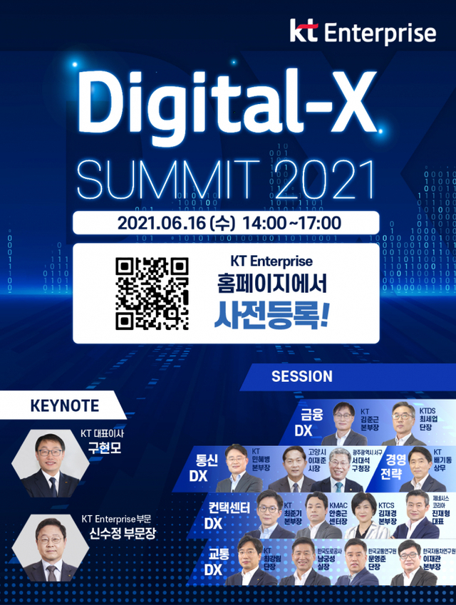 KT가 B2B 고객의 디지털 전환(Digital Transformation, DX) 사례를 소개하고 전략을 논의하는 ‘Digital-X Summit 2021’을 오는 16일 개최한다고 8일 밝혔다. (제공: KT) ⓒ천지일보 2021.6.8