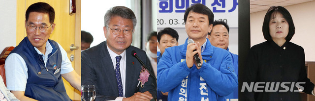 [서울=뉴시스] 더불어민주당은 8일 국민권익위원회의 부동산 거래 전수조사결과 투기 의혹에 연루된 것으로 밝혀진 12명의 명단을 공개했다. 부동산 명의 신탁 의혹 소지가 있는 것으로 공개된 김주영(왼쪽부터), 김회재, 문진석, 윤미향 의원. (사진=뉴시스 DB) 2021.06.08.