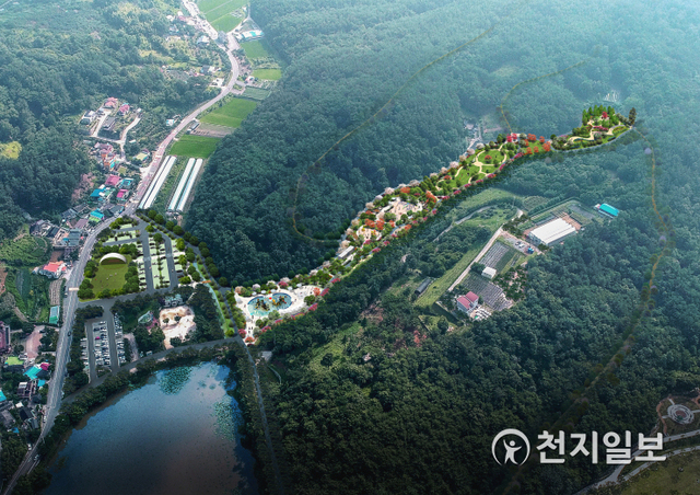 진주시 금산면 금호지 수변형 테마공원 조성사업 조감도. (제공: 진주시) ⓒ천지일보 2021.6.10