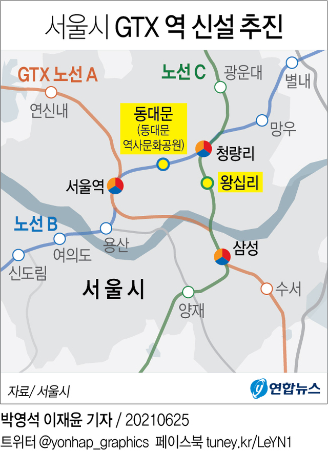 서울시 GTX역 신설 추진. (출처: 연합뉴스)