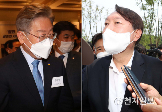 (왼쪽부터) 이재명 경기도지사, 윤석열 전 검찰총장. ⓒ천지일보DB