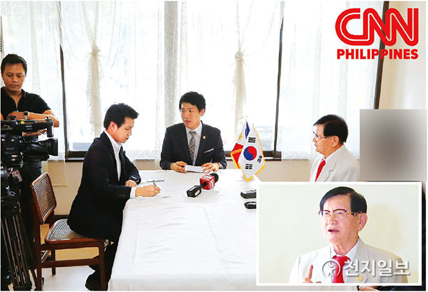 2015년 7월 7일 CNN 필리핀 방송과 인터뷰를 진행하는 이 대표. (제공:HWPL) ⓒ천지일보 2021.7.2