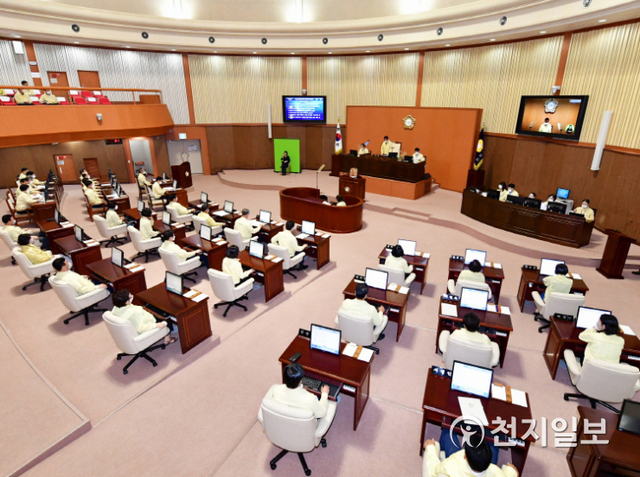 21일 진주시의회에서 231회 임시회 2차 본회의가 열리고 있다. (제공: 진주시의회) ⓒ천지일보 2021.7.22