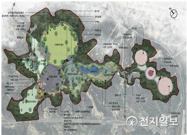 인천  중구 덕교동 산37-4번지 일원(81만 6015㎡)을 2025년까지 근린공원으로 조성할 계획이다. 사진은 오성근린공원 조성계획(제공: 인천시청) ⓒ천지일보 2021.8.17