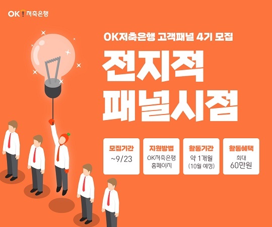 OK저축銀, 고객패널 4기 모집 안내 포스터. (제공: OK저축銀) ⓒ천지일보 2021.9.10