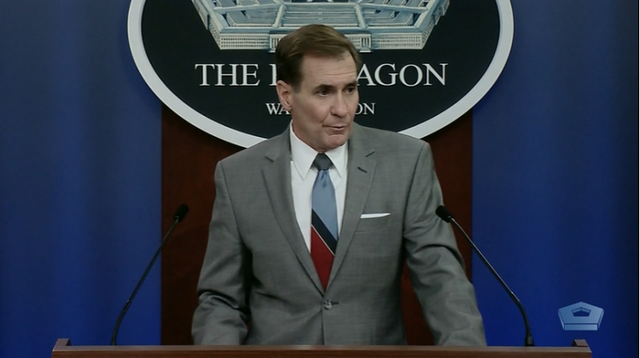 존 커비 미 국방부 대변인이 10일(현지시간) 워싱턴DC 청사에서 브리핑을 하고 있다. (미 국방부 홈페이지 캡처) ⓒ천지일보 2021.3.11