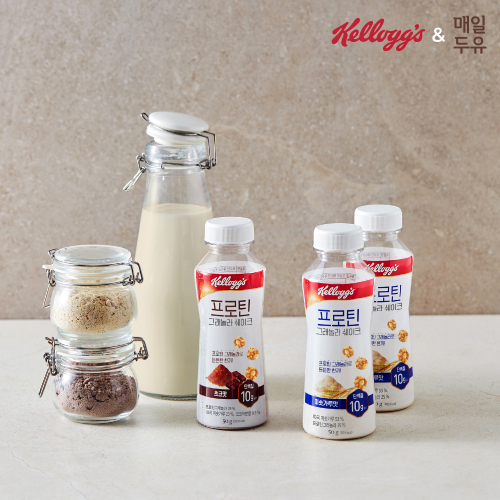 농심켈로그가 매일유업의 대표 두유 브랜드 ‘매일두유’와 손잡고 10월 한 달간 프로틴 제품의 공동 온라인 프로모션을 실시한다고 1일 밝혔다. (제공: 농심켈로그)