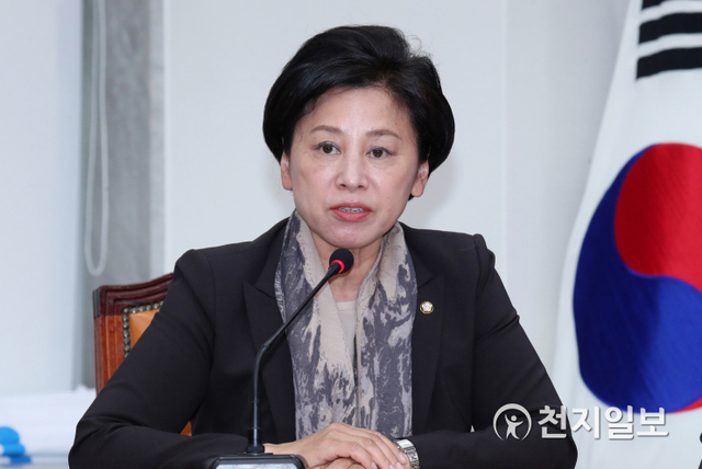 [천지일보=박준성 기자] 더불어민주당 남인순 최고위원이 20일 오전 서울 여의도 국회에서 열린 최고위원회의에서 발언하고 있다. ⓒ천지일보 2020.4.20