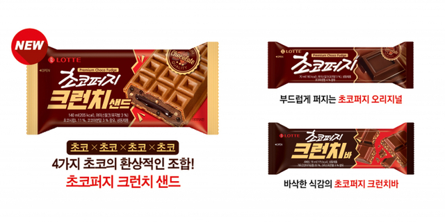초코퍼지 제품 모음. (제공: 롯데푸드)