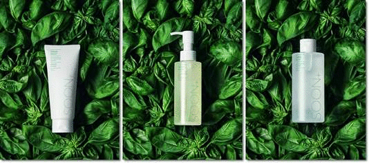 (왼쪽부터)순플러스 그린 릴리프 클렌징 아미노 폼·오일·워터. (제공: 아모레퍼시픽)