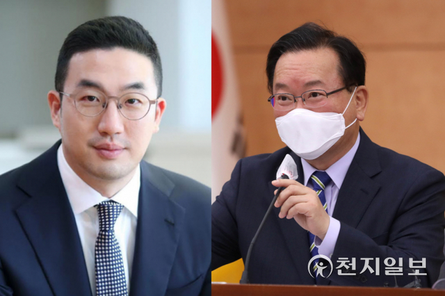 구광모 LG그룹 회장(왼쪽)과 김부겸 국무총리. ⓒ천지일보 2021.10.21