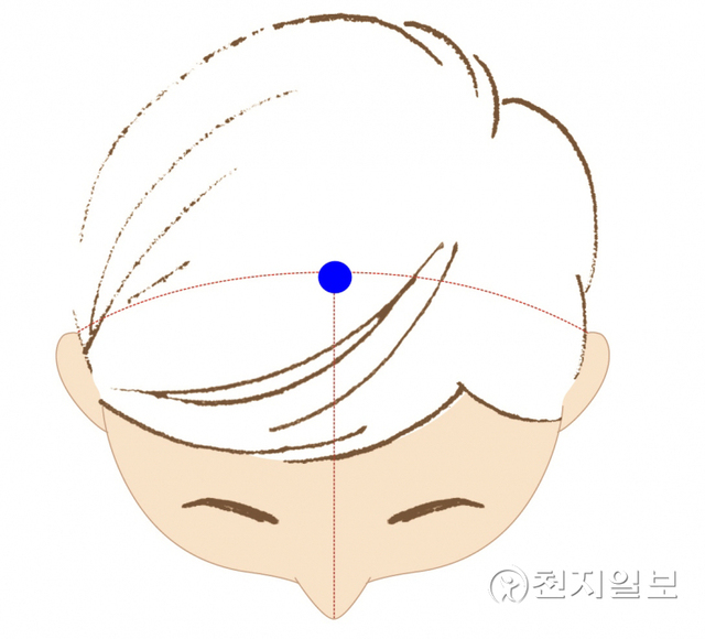 백회혈 (제공: 자생한방병원) ⓒ천지일보 2021.10.28