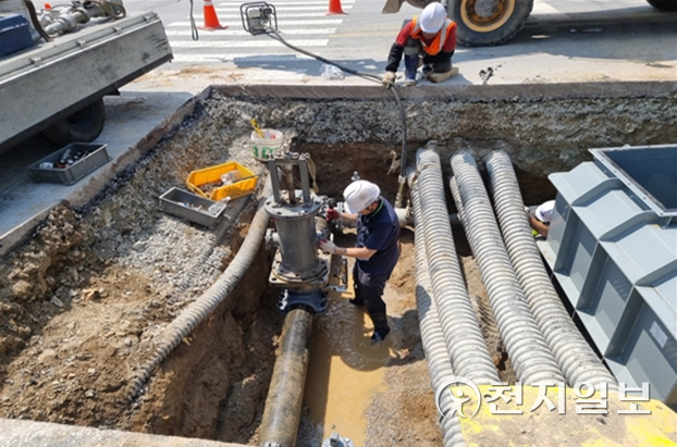 블록시스템 구축공사 현장. (제공: 원주시청) ⓒ천지일보 2021.10.28