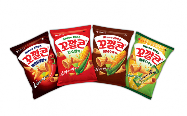 디자인 리뉴얼된 고깔콘 4종. (제공; 롯데제과)