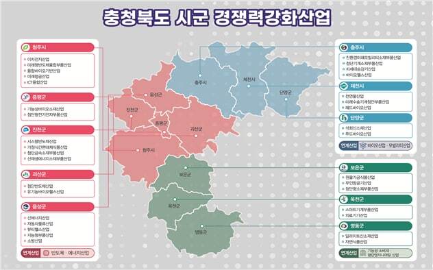 충북도 시군 경쟁력강화산업 표 (제공: 충북도청)