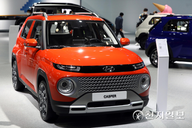 [천지일보=남승우 기자] 25일 경기 고양시 킨텍스 제2전시관에서 ‘2021 서울모빌리티쇼’ 프레스데이 개최된 가운데 현대자동차 부스에 전시된 캐스퍼. ⓒ천지일보 2021.11.25