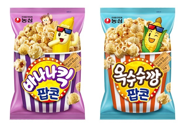 농심, 바나나킥 팝콘·옥수수깡 팝콘. (제공: 농심)