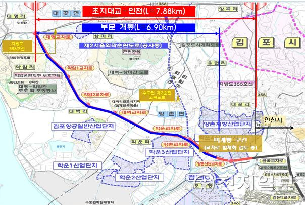 국지도 84호선 초지대교~인천 도로건설공사. (제공: 경기도) ⓒ천지일보 2021.12.30