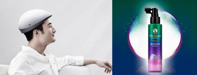 (왼쪽부터)LG전자 ‘LG 프라엘 ‘메디헤어’, 닥터그루트 ‘마이크로바이옴 두피토닉’ (각 사 제공)