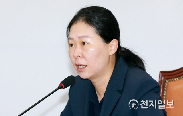 [천지일보=박준성 기자] 국민의당 권은희 원내대표가 22일 서울 여의도 국회에서 열린 최고위원회의에서 발언하고 있다. ⓒ천지일보 2020.6.22