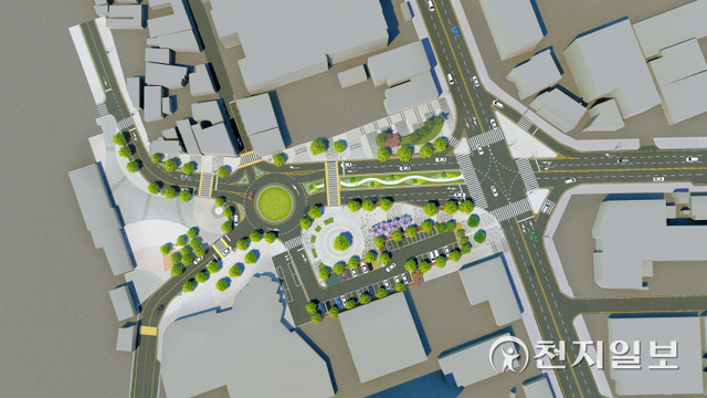 진주역 사거리 광장 조성사업 조감도. (제공: 진주시) ⓒ천지일보 2022.2.17