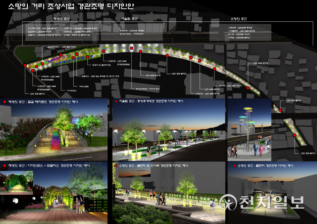 옛 진주역 철도부지 재생프로젝트 중 소망의 거리 조성사업 경관조명 디자인안. (제공: 진주시) ⓒ천지일보 2022.2.17