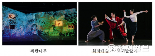고학년 언니, 오빠들을 위한 신개념 프로젝션 맵핑 연극 파란나무(왼쪽), 온가족이 함게 보는 수궁가 토끼탈출(오른쪽) (제공: 인천시청) ⓒ천지일보 2022.5.1