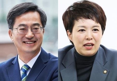 민주당 김동연(왼쪽) 후보, 국민의힘 김은혜 후보. (출처: 연합뉴스)