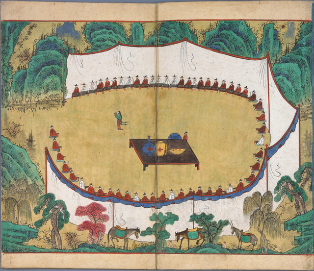 신미(1631)년에 태어난 관리의 친모모임을 담은 그림 (출처: 국립중앙박물관) ⓒ천지일보 2022.5.18