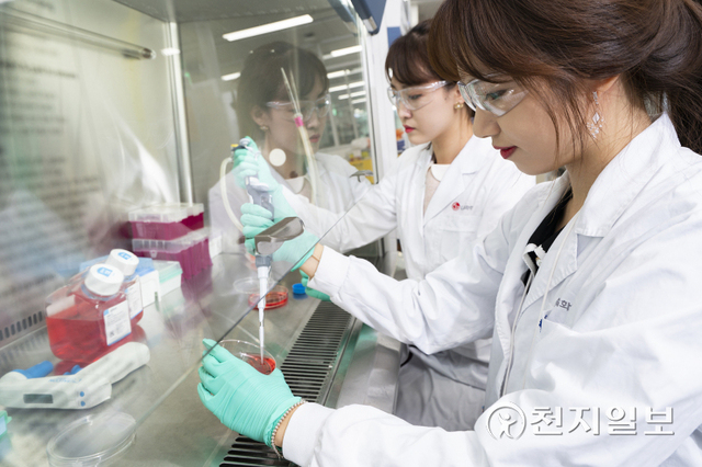 LG화학 생명과학사업본부 연구원들이 신약 연구 활동을 진행하고 있다. (제공: LG그룹) ⓒ천지일보 2022.5.26