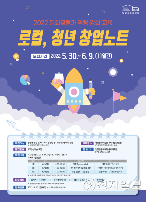 ‘로컬, 청년창업노트’ 포스터. (제공: 담양군청) ⓒ천지일보 2022.5.30