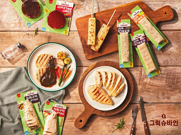 그릭슈바인 ‘고단백 닭가슴살 라인업’ 7종. (제공: SPC삼립)