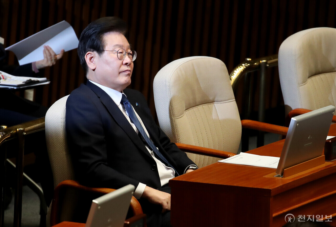 [천지일보=박준성 기자] 더불어민주당 이재명 대표가 27일 오후 서울 여의도 국회에서 열린 제403회 국회(임시회) 제8차 본회의에 참석하고 있다. ⓒ천지일보 2023.02.27.