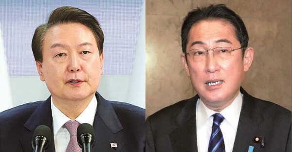 윤석열 대통령(왼쪽)과 기시다 후미오 일본 총리. (출처: 연합뉴스)